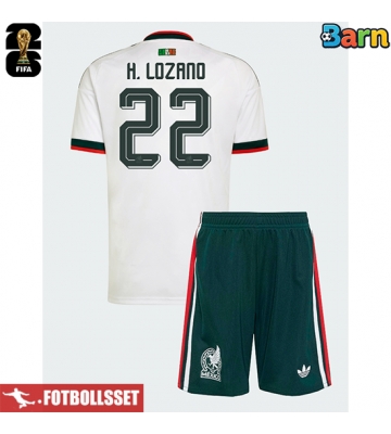 Mexiko Hirving Lozano #22 Bortatröja Barn VM 2026 Kortärmad (+ Korta byxor)